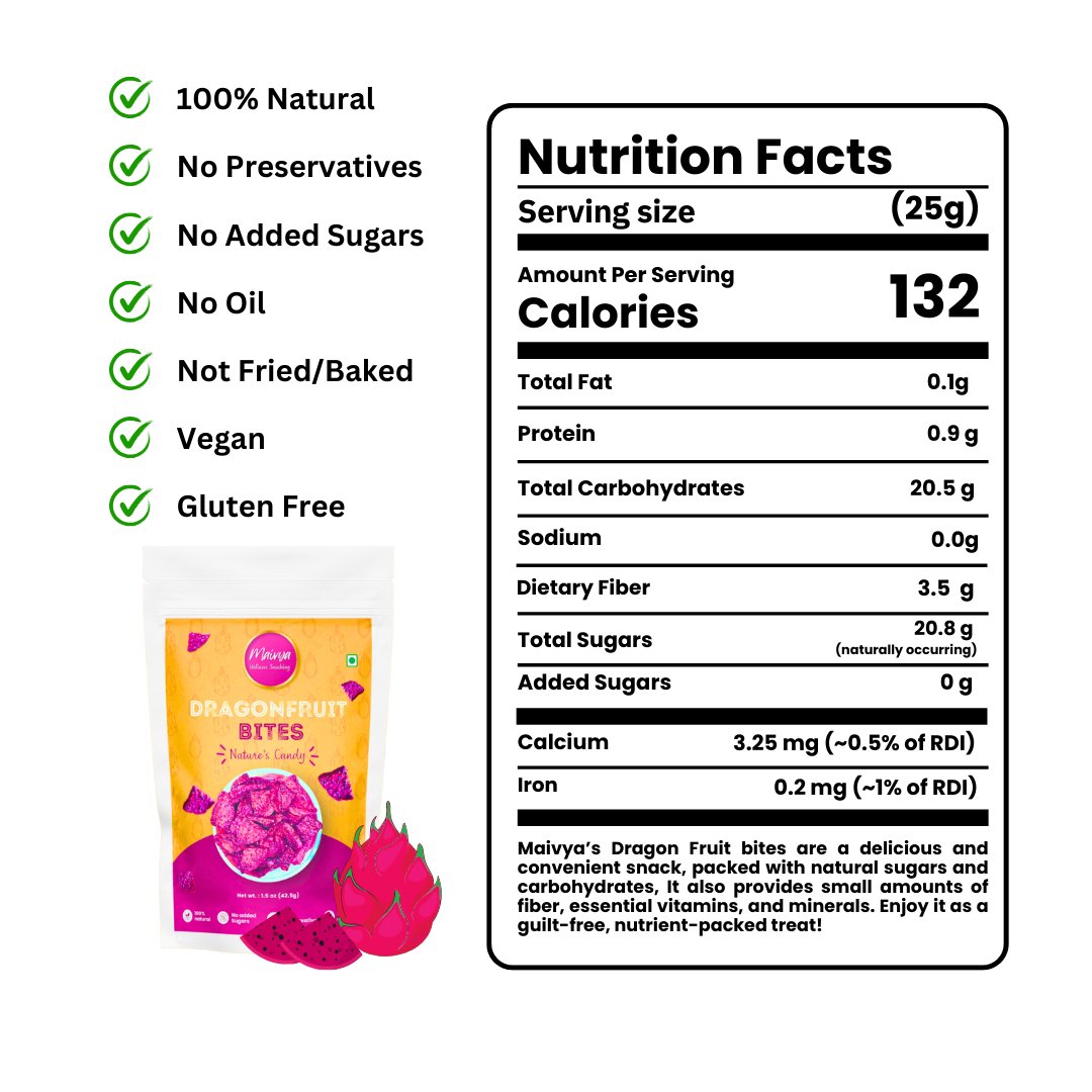 Dragon Fruit Bites | 100% Natural |Best Snacks for Kids and Adults