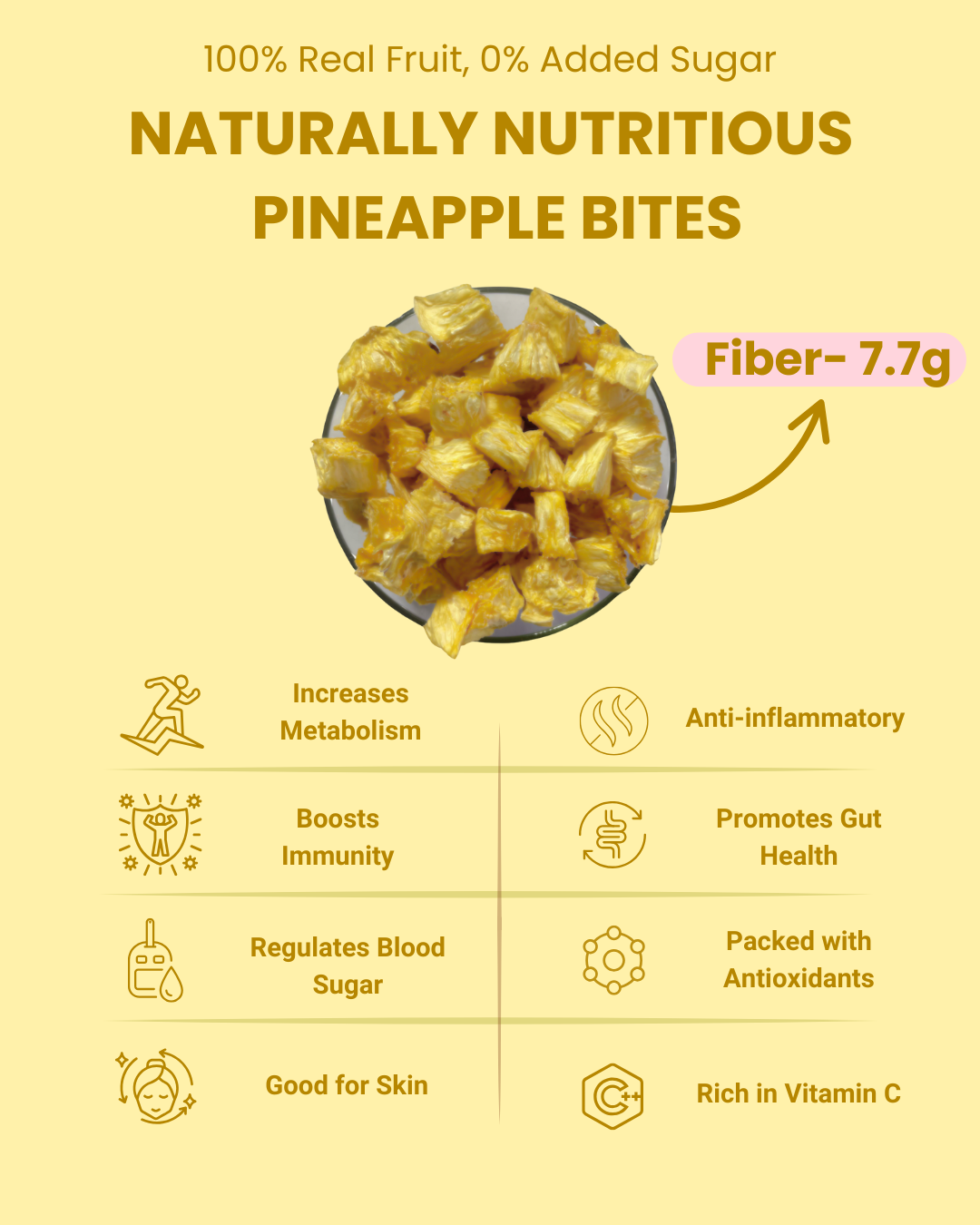 Pineapple Bites | 100% Natural |Best Snacks for Kids and Adults