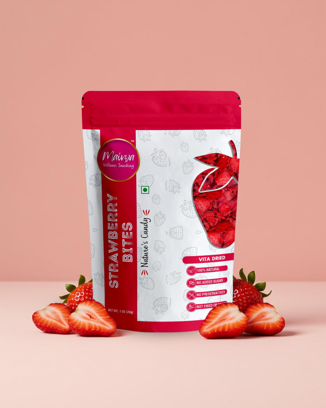 Strawberry Bites| 100% Natural |Best Snacks for Kids and Adults