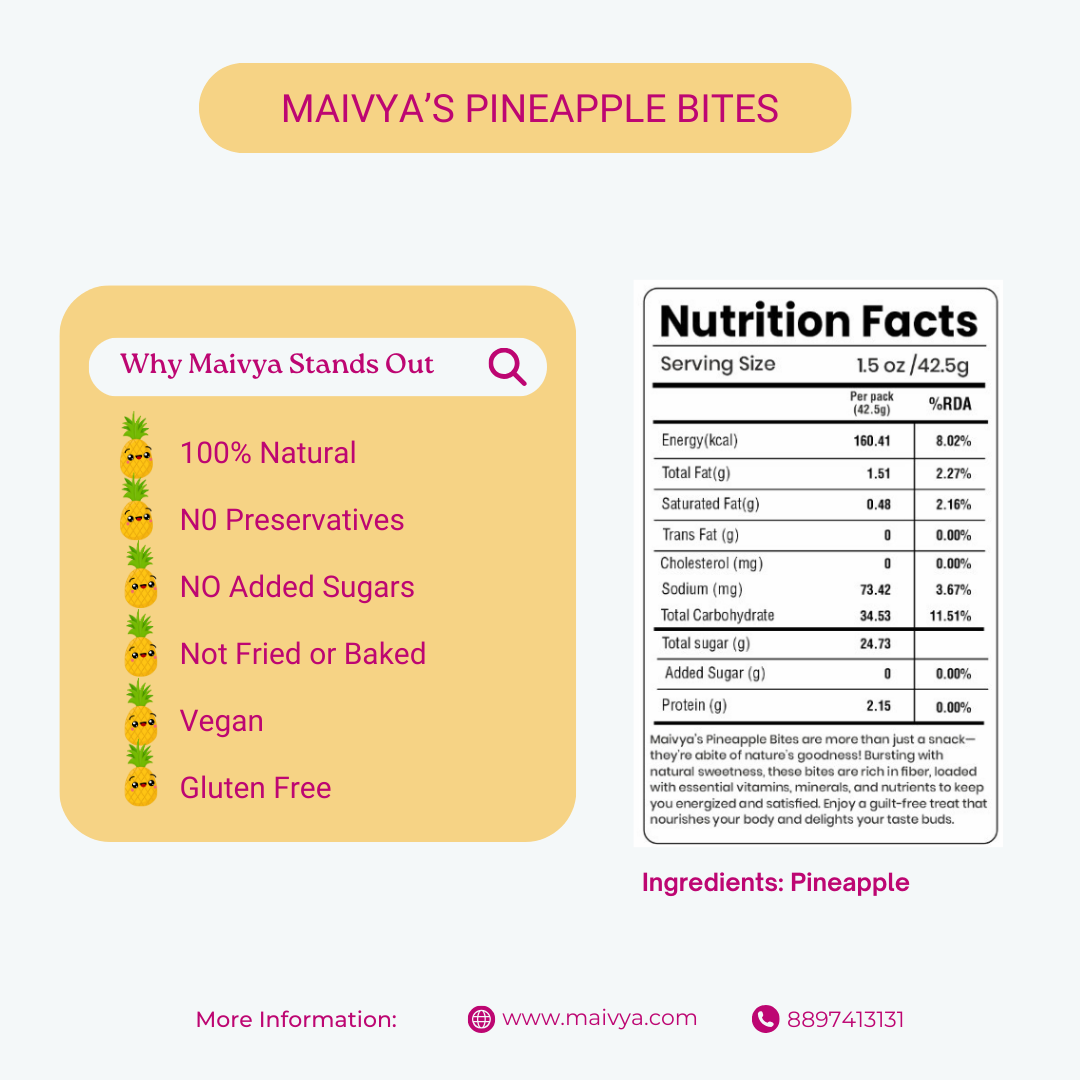 Pineapple Bites | 100% Natural |Best Snacks for Kids and Adults