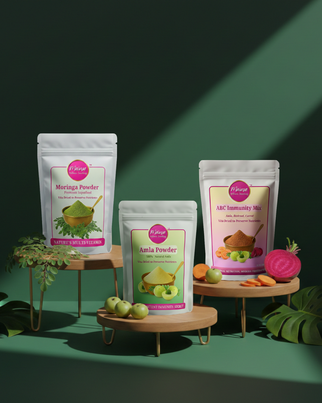 MAIVYA Immunity Power Pack Natural Immunity Booster for Adults & Families | Amla | Moringa | ABC Mix | Zero Additives